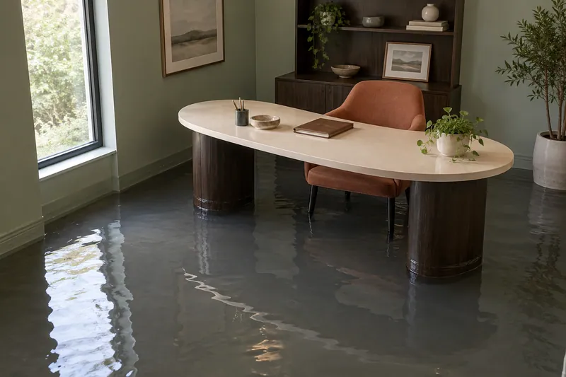 Water Extraction Near Pickering Park — standing water around furnishings